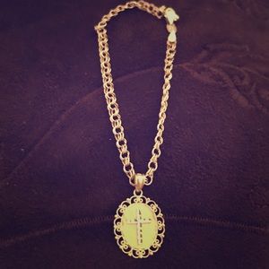 Gold cross charm bracelet